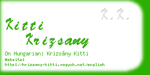 kitti krizsany business card